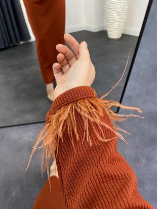 Martina Kemerli Triko Elbise Kiremit 