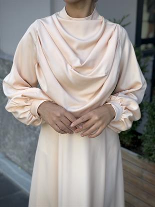 Matmazel Saten Abiye Krem