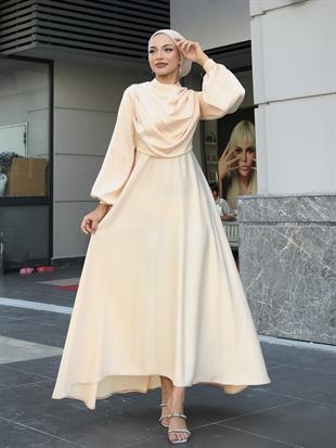 Matmazel Saten Abiye Krem