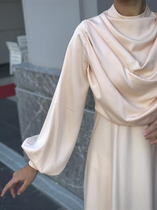 Matmazel Saten Abiye Krem