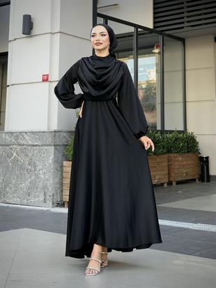 Matmazel Saten Abiye Siyah