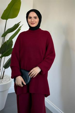 Maurella Balon Kol Angora Takım Bordo