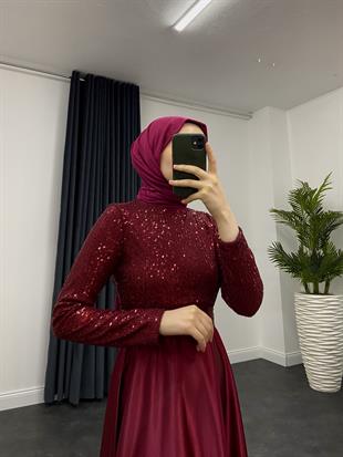 Melinda Payet Abiye Bordo