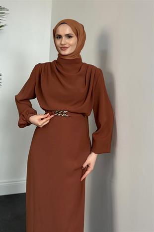 Meridan Üstü Drape Krep Abiye Taba