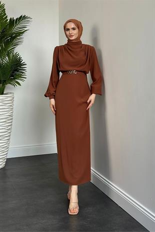 Meridan Üstü Drape Krep Abiye Taba