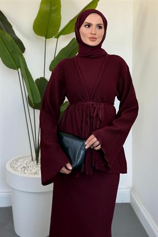 Miren Jileli Hırka Takım Vişne Çürüğü