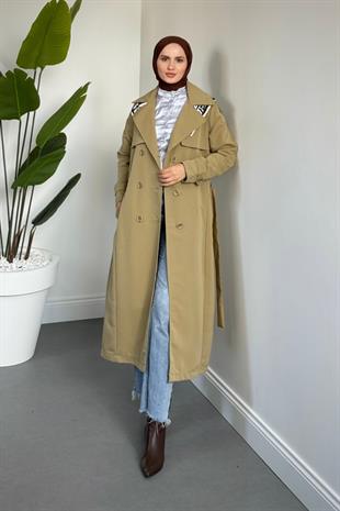 Mivora Astarlı Gabardin Trençkot Haki