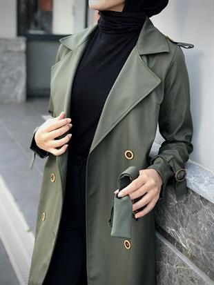 Nasa Apoletli Trençkot Haki