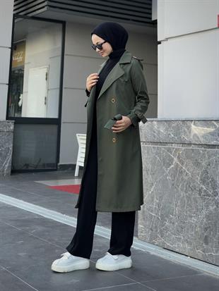 Nasa Apoletli Trençkot Haki