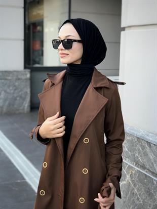 Nasa Apoletli Trençkot Kahverengi