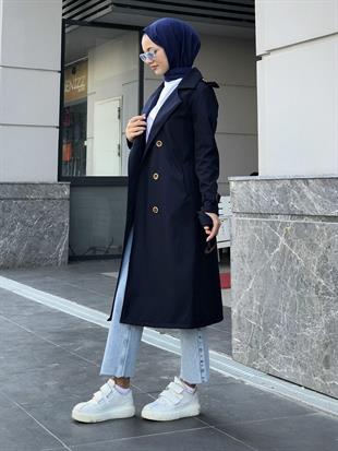 Nasa Apoletli Trençkot Lacivert