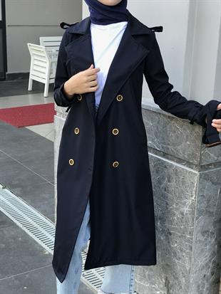 Nasa Apoletli Trençkot Lacivert