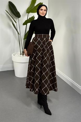 Nerelle Ekose Desen Etek Brown