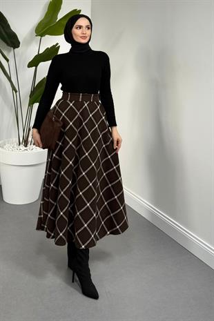 Nerelle Ekose Desen Etek Brown
