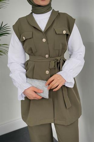 Nicolette Üçlü Pantolon Takım Haki