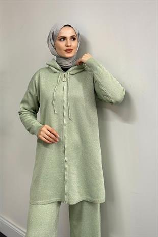 Nora Simli Fermuarlı Takım Mint