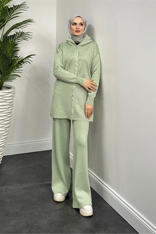 Nora Simli Fermuarlı Takım Mint