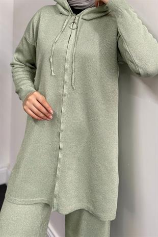 Nora Simli Fermuarlı Takım Mint