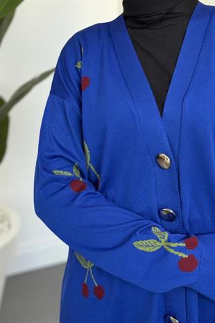 Nottee Kiraz Desen Merserize Hırka Sax