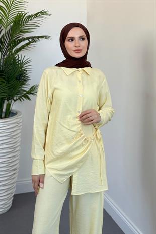 Nova Yandan Büzgülü Takım Sarı