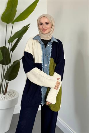 Olivia Kot Detaylı Takım Lacivert