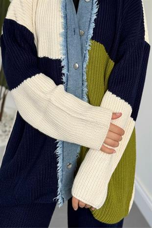 Olivia Kot Detaylı Takım Lacivert