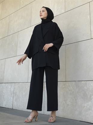 OVERSİZE CEKET TAKIM SİYAH