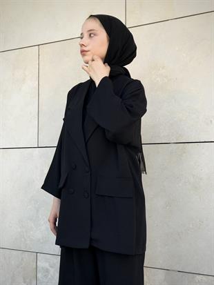 OVERSİZE CEKET TAKIM SİYAH