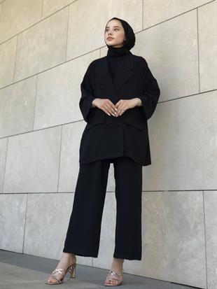 OVERSİZE CEKET TAKIM SİYAH