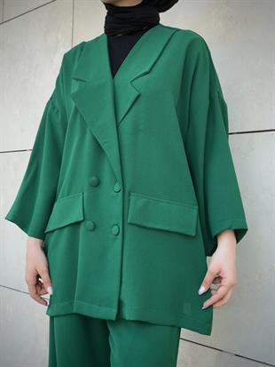 OVERSİZE CEKET TAKIM YEŞİL