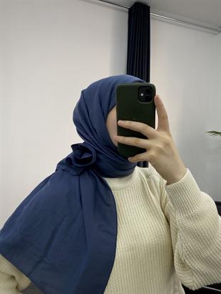 Pamuk Kraş Şal İndigo