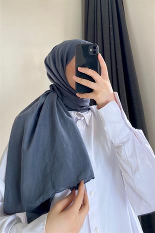 Pamuk Kraş Şal Koyu Gri