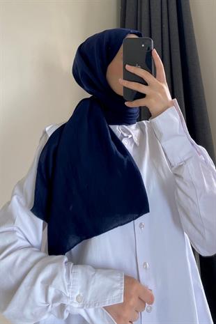 Pamuk Kraş Şal Lacivert