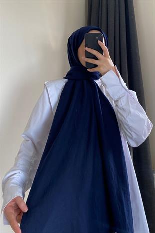 Pamuk Kraş Şal Lacivert