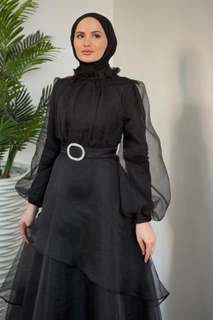 Patricia Kat Kat Tül Abiye Siyah