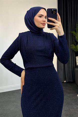 Penelope Simli Abiye Lacivert
