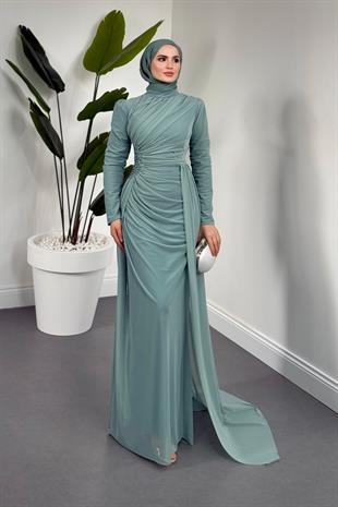 Perlina Yandan İncili Abiye Mint