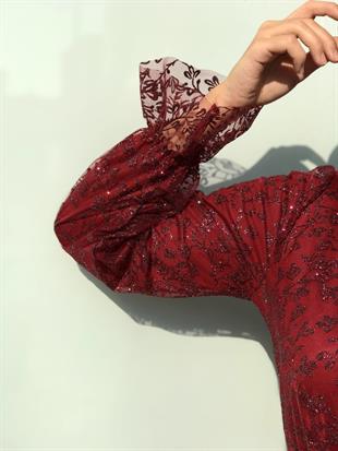 Petra Simli Abiye Bordo