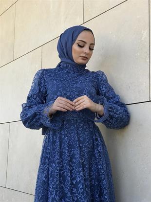 Petra Simli Abiye İndigo