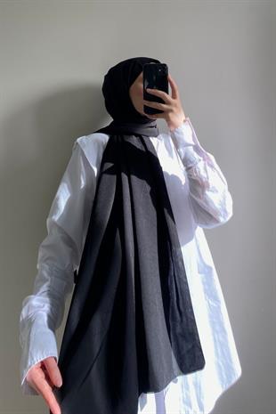 Piramit Desen Şal Siyah