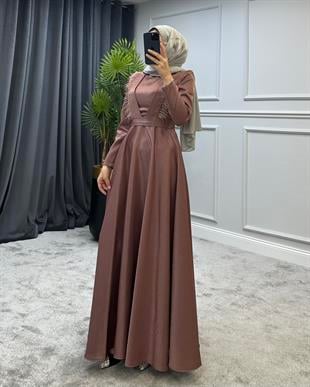 Polina Tesettür Abiye Gül Kurusu