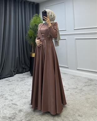 Polina Tesettür Abiye Gül Kurusu