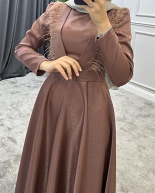 Polina Tesettür Abiye Gül Kurusu