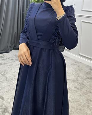 Polina Tesettür Abiye Lacivert
