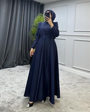 Polina Tesettür Abiye Lacivert
