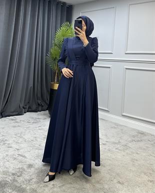 Polina Tesettür Abiye Lacivert