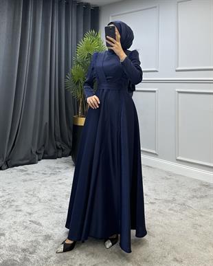Polina Tesettür Abiye Lacivert