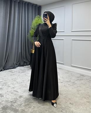 Polina Tesettür Abiye Siyah