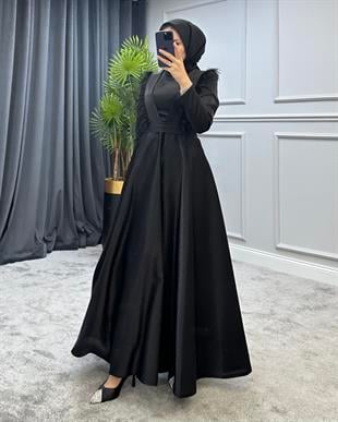 Polina Tesettür Abiye Siyah