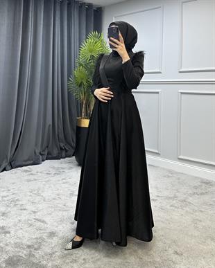Polina Tesettür Abiye Siyah
